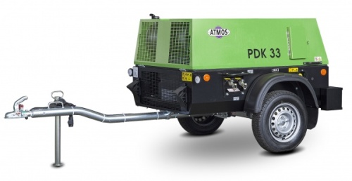 Дизельный передвижной компрессор Atmos PDK 33 фикс с тормозом  